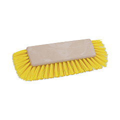 Boardwalk Dual-Surface Scrub Brush, Yellow Polypropylene Bristles, 10" Brush, Plastic Handle (BWK3410)