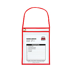C-Line 1-Pocket Shop Ticket Holder w/Setrap and Red Stitching, 75-Sheet, 9 x 12, 15/Box (41924)