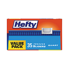 Hefty Slider Bags, 1 qt, 2.5 mil, 7" x 8", Clear, 315/Carton (R82235CT)