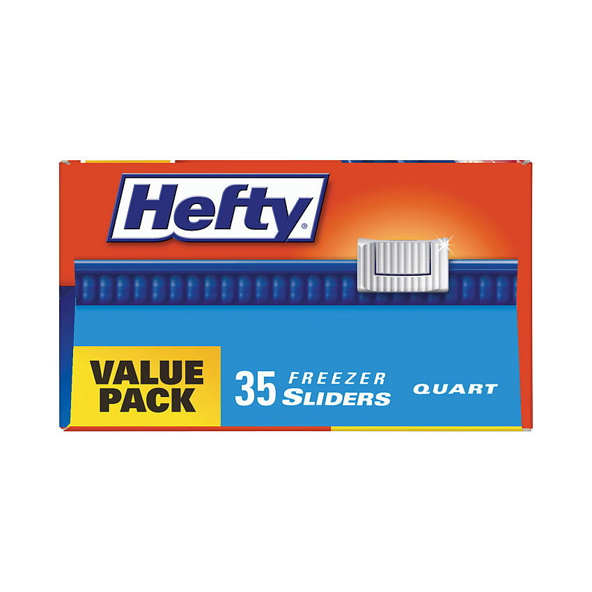 Hefty Slider Bags, 1 qt, 2.5 mil, 7" x 8", Clear, 315/Carton (R82235CT)