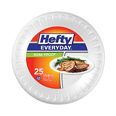 Hefty Soak Proof Tableware, Foam Plates, 10.25" dia, White, 25/Pack 10 Packs/Carton (D21029CT)