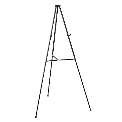Quartet Lightweight Telescoping Tripod Easel, Adjusts 38" to 66" High, Aluminum, Black (51E)