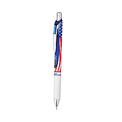 Pentel EnerGel RTX Stars and Stripes Gel Pen, Retractable, Medium 0.7 mm, Black Ink, Red/White/Blue Barrel, 2/Pack (BL77USABP2A)