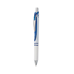 Pentel EnerGel Pearl Gel Pen, Retractable, Medium 0.7 mm, Blue Ink, White/Blue Barrel, Dozen (BLN77PWC)