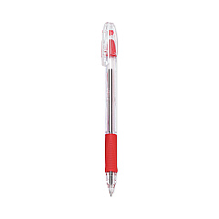Pilot EasyTouch Ballpoint Pen, Stick, Fine 0.7 mm, Red Ink, Clear Barrel, Dozen (32003)
