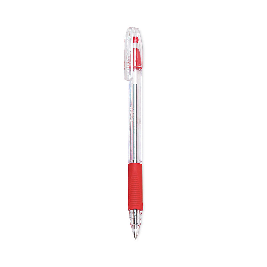 Pilot EasyTouch Ballpoint Pen, Stick, Fine 0.7 mm, Red Ink, Clear Barrel, Dozen (32003)