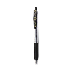 Zebra Sarasa Clip Gel Pen, Retractable, Medium 0.7 mm, Black Ink, Clear Barrel, 12/Pack (48710)