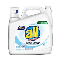 All Ultra Free Clear Liquid Detergent, Unscented, 141 oz Bottle, 4/Carton (46159)