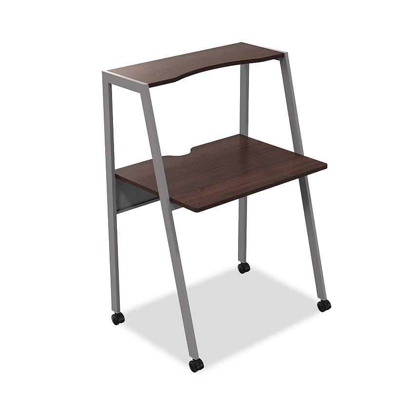 Linea Italia Kompass Flexible Home/Office Desk, 33" x 23.4" x 48", Mocha (SH764MOC)