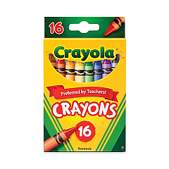 Crayola Classic Color Crayons, Peggable Retail Pack, 16 Colors/Pack (523016)