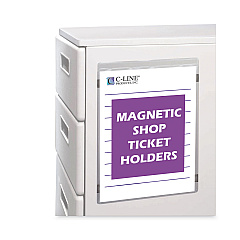 C-Line Magnetic Shop Ticket Holders, Super Heavyweight, 15 Sheets, 8.5 x 11, 15/Box (83911)
