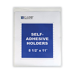 C-Line Self-Adhesive Shop Ticket Holders, Super Heavy, 15 Sheets, 8.5 x 11, 50/Box (70911)