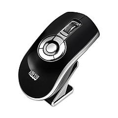 Adesso Air Mouse Elite Wireless Presenter Mouse, USB 2.0, 2.4 GHz Frequency/100 ft Wireless Range, Left/Right Hand Use, Black (IMOUSEP20)