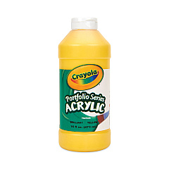Crayola Portfolio Series Acrylic Paint, Brilliant Yellow, 16 oz Bottle (204016830)