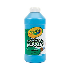 Crayola Portfolio Series Acrylic Paint, Brilliant Blue, 16 oz Bottle (204016570)