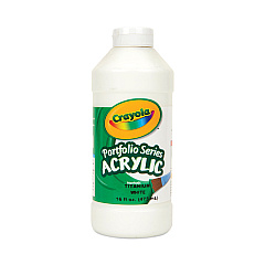 Crayola Portfolio Series Acrylic Paint, Titanium White, 16 oz Bottle (204016432)