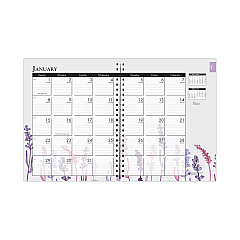 House of Doolittle Recycled WildFlower Weekly/Monthly Planner, Wild Flower Artwork, 11 x 8.5, Gray/White/Purple Cover, 12-Month (Jan-Dec): 2023 (28774)