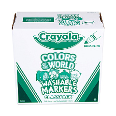 Crayola Ultra-Clean Washable Marker Classpack, Broad Bullet Tip, 8 Assorted Colors, 192/Pack (588208)