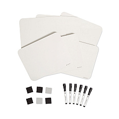 U Brands Single-Sided Dry Erase Lap Board, 12 x 9, White Surface, 6/Pack (3135U0001)