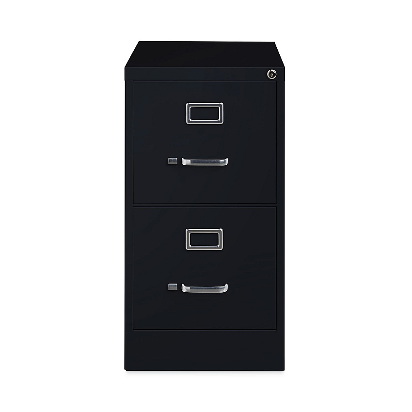 Hirsh Industries Vertical Letter File Cabinet, 2 Letter-Size File Drawers, Black, 15 x 26.5 x 28.37 (14101)