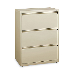 Hirsh Industries Lateral File Cabinet, 3 Letter/Legal/A4-Size File Drawers, Putty, 30 x 18.62 x 40.25 (14973)