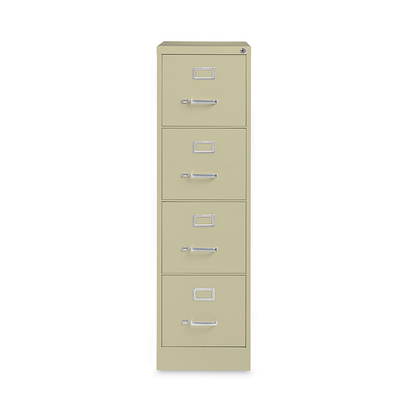 Hirsh Industries Vertical Letter File Cabinet, 4 Letter-Size File Drawers, Putty, 15 x 26.5 x 52 (14028)