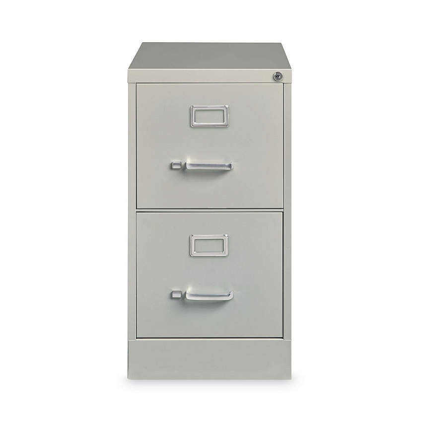 Hirsh Industries Vertical Letter File Cabinet, 2 Letter Size File Drawers, Light Gray, 15 x 26.5 x 28.37 (14027)