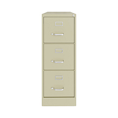 Hirsh Industries Vertical Letter File Cabinet, 3 Letter-Size File Drawers, Putty, 15 x 22 x 40.19 (24855)