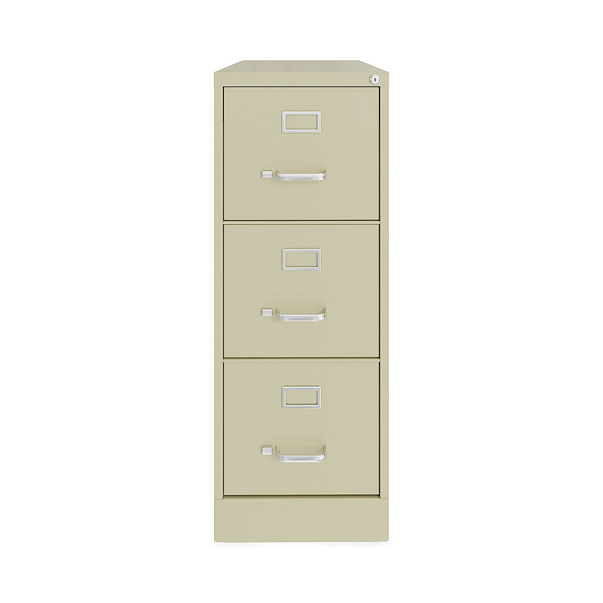 Alera Three-Drawer Economy Vertical File, Letter-Size File Drawers, 15" x 22" x 40.19", Putty (ALEHVF1541PY)