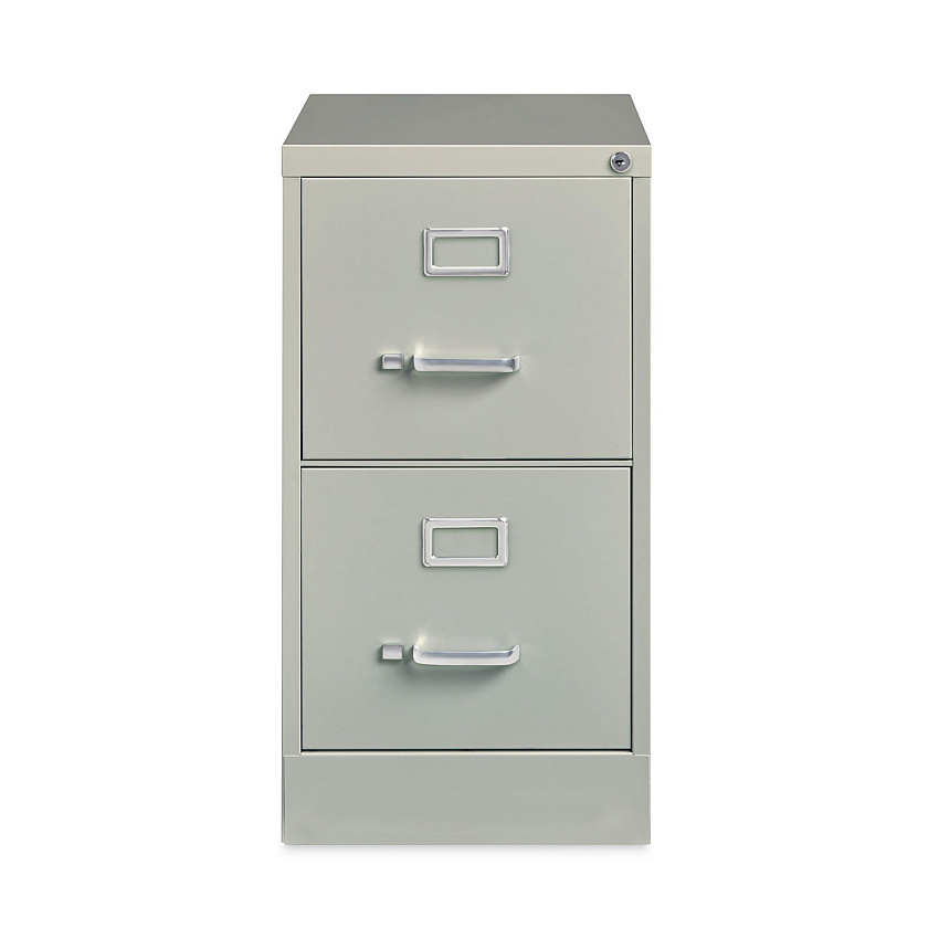 Hirsh Industries Vertical Letter File Cabinet, 2 Letter-Size File Drawers, Light Gray, 15 x 22 x 28.37 (22732)