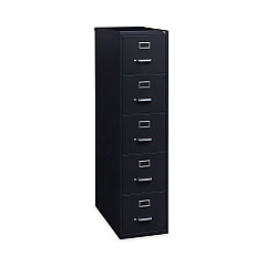 Hirsh Industries Vertical Letter File Cabinet, 5 Letter-Size File Drawers, Black, 15 x 26.5 x 61.37 (17778)