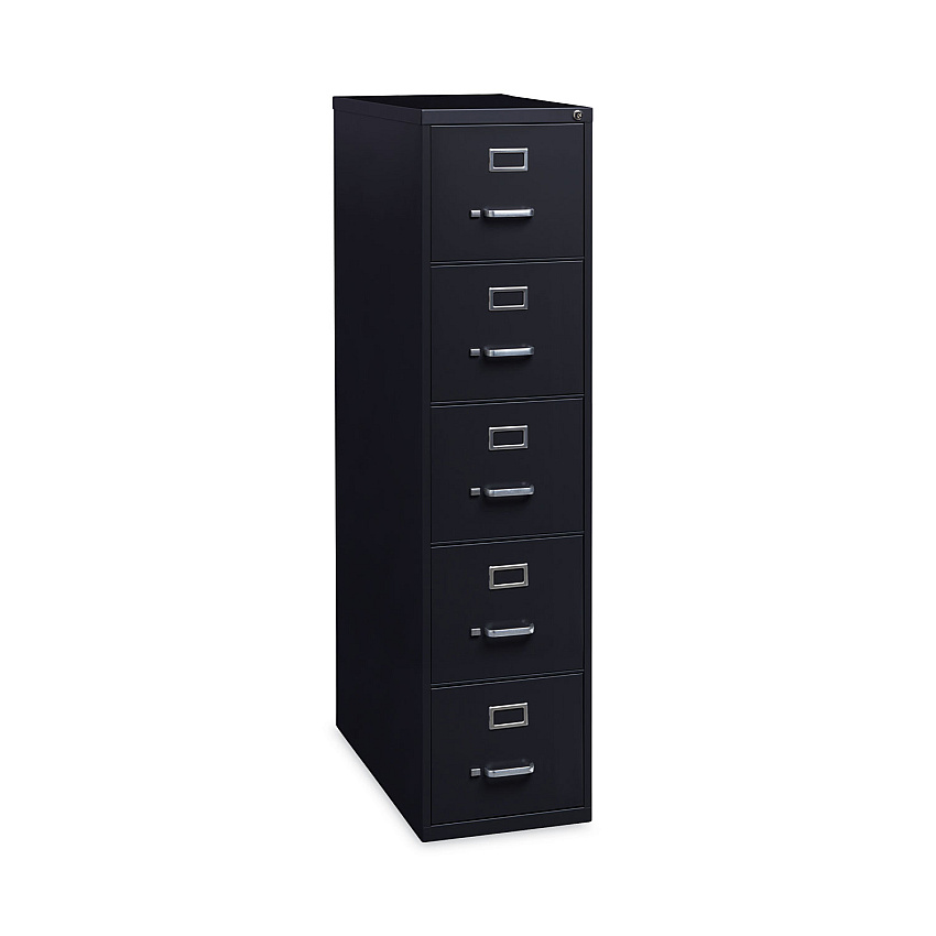 Hirsh Industries Vertical Letter File Cabinet, 5 Letter-Size File Drawers, Black, 15 x 26.5 x 61.37 (17778)