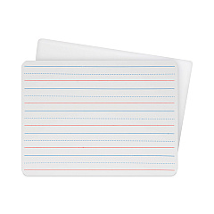 Flipside Two-Sided Red and Blue Ruled Dry Erase Board, 12 x 9, Ruled White Front, Unruled White Back, 12/Pack (10134)