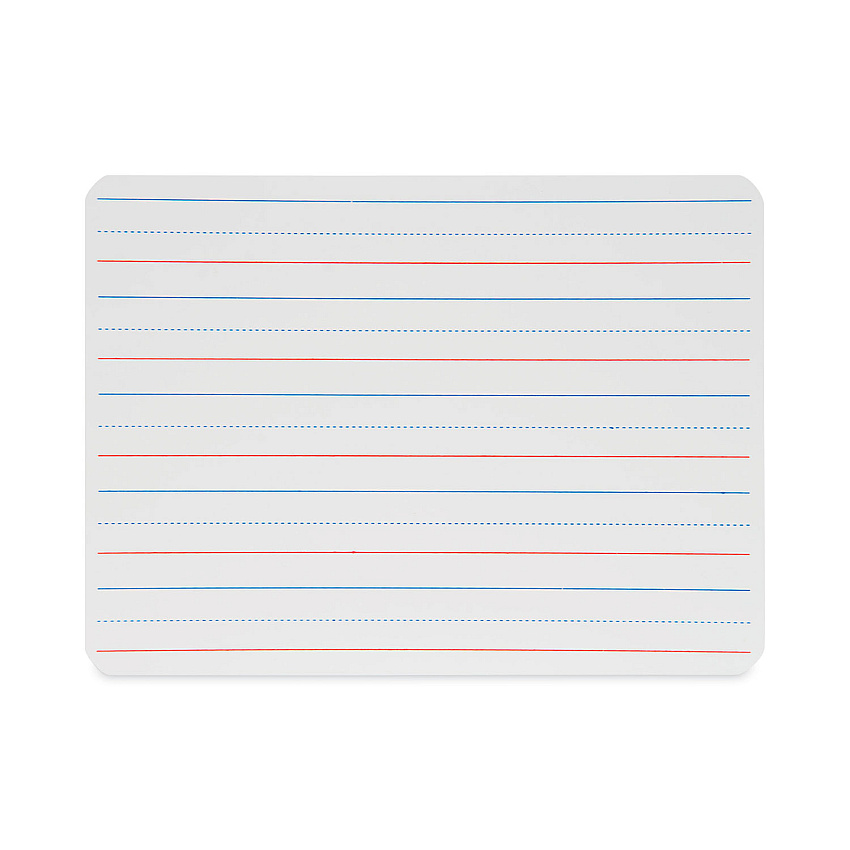 Flipside Magnetic Two-Sided Red and Blue Ruled Dry Erase Board, 12 x 9, Ruled White Front, Unruled White Back, 12/Pack (10176)
