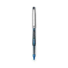 uni-ball VISION Roller Ball Pen, Stick, Micro 0.5 mm, Blue Ink, Black/Blue Barrel, 12/Pack (1734919)