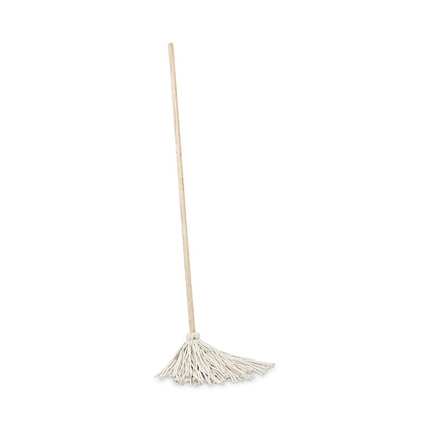 Boardwalk Handle/Deck Mops, 12 oz White Cotton Head, 48" Oak Wood Handle, 6/Pack (BWK112C)
