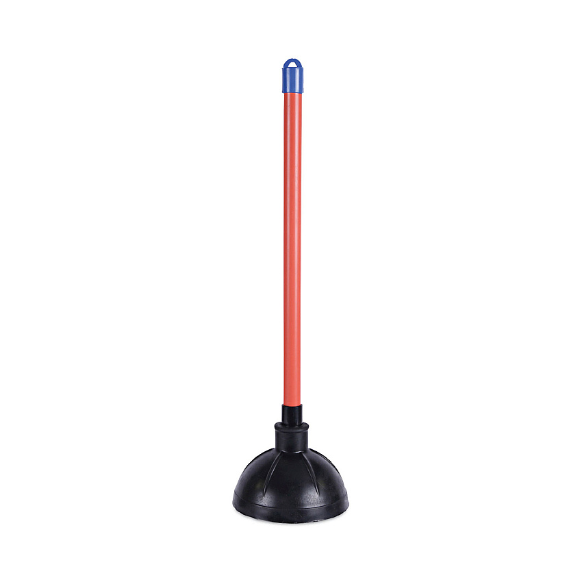 Boardwalk Toilet Plunger, 18" Plastic Handle, 5.63" dia, Red/Black, 6/Carton (BWK09201)