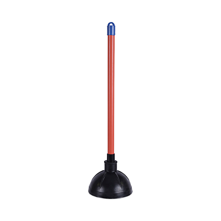 Boardwalk Toilet Plunger, 18" Plastic Handle, 5.63" dia, Red/Black (BWK09201EA)