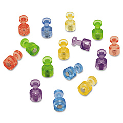 Quartet Magnetic "Push Pins", 3/4" dia, Assorted Colors, 20/Pack (MPPC)