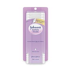 Johnson & Johnson Pure Cotton Swabs, Safety Swabs, 185/Pack (002948)