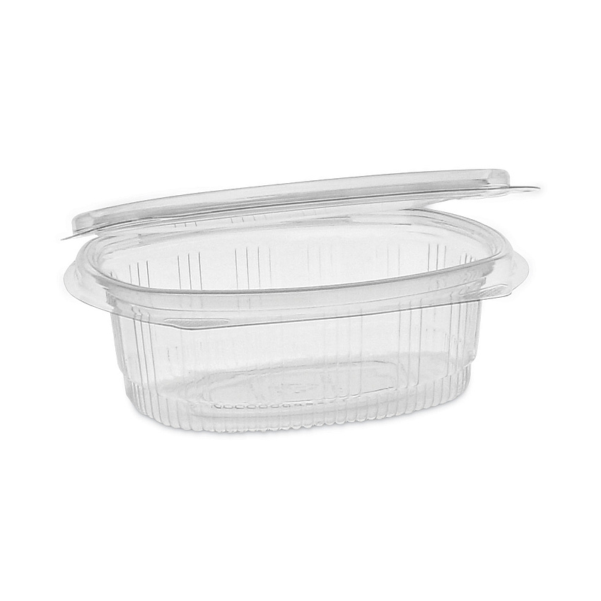 Pactiv Evergreen EarthChoice Recycled PET Hinged Container, 12 oz, 4.92 x 5.87 x 1.89, Clear, 200/Carton (0CA910120000)
