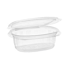 Pactiv Evergreen EarthChoice Recycled PET Hinged Container, 16 oz, 4.92 x 5.87 x 2.48, Clear, 200/Carton (0CA910160000)