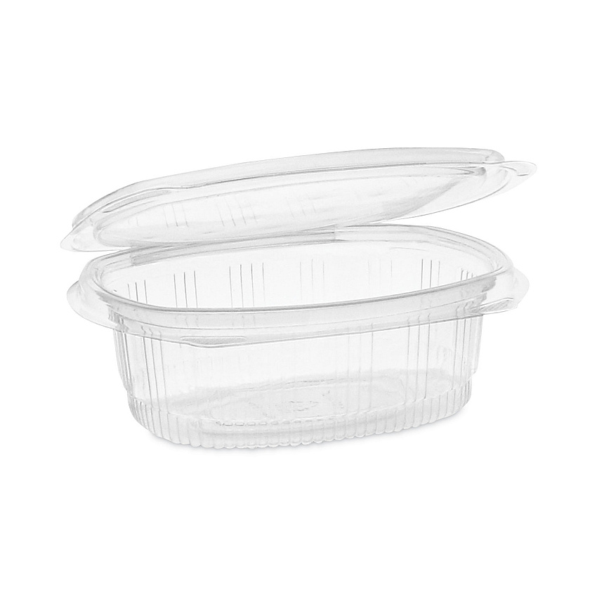 Pactiv Evergreen EarthChoice Recycled PET Hinged Container, 16 oz, 4.92 x 5.87 x 2.48, Clear, 200/Carton (0CA910160000)