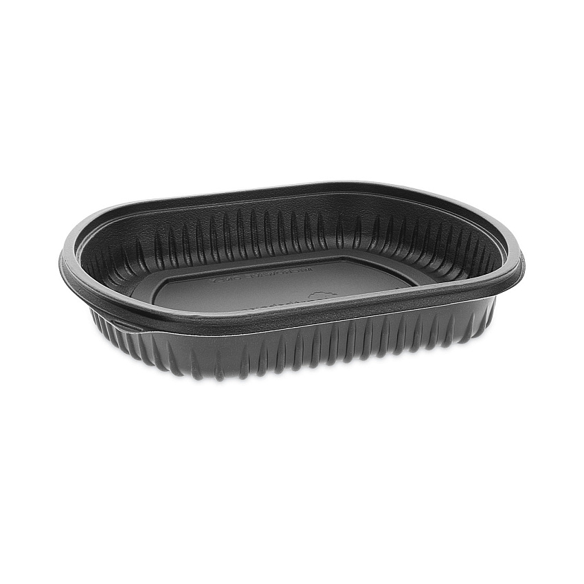 Pactiv Evergreen Clearview Micromax Microwavable Container, 36 oz, 9.38 x 8 x 1.5, Black, 250/Carton (0CN846360000)