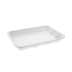 Pactiv Evergreen Meat Tray, #4D, 9.5 x 7 x 1.25, White, 500/Carton (0TF104D10000)