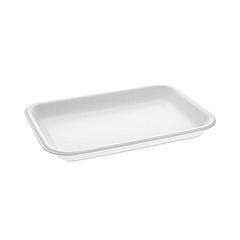 Pactiv Evergreen Supermarket Tray, #2, 8.2 x 5.7 x 0.91, White, 500/Carton (0TF100200000)