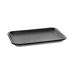 Pactiv Evergreen Supermarket Tray, #2S, 8.2 x 5.7 x 0.65, Black, 500/Carton (0TFB02S00000)