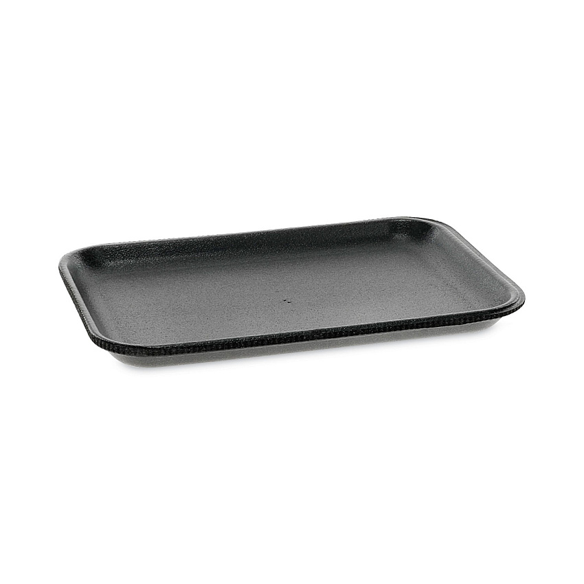 Pactiv Evergreen Supermarket Tray, #2S, 8.2 x 5.7 x 0.65, Black, 500/Carton (0TFB02S00000)