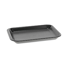 Pactiv Evergreen Supermarket Tray, #2, 8.2 x 5.7 x 0.91, Black, 500/Carton (0TFB00200000)