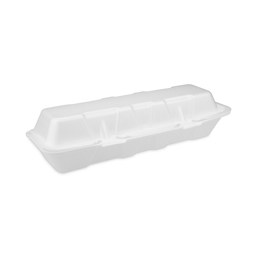 Pactiv Evergreen Foam Hinged Lid Containers, Dual Tab Lock Hoagie, 13 x 4 x 4, White, 250/Carton (0TH1X267000Y)